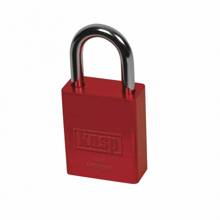 Kasp Solid Aluminium Padlock Red 40mm