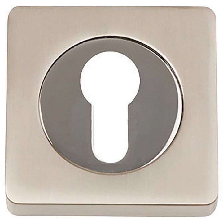 Square Euro Profile Escutcheon Satin Nickel / Polished Chrome