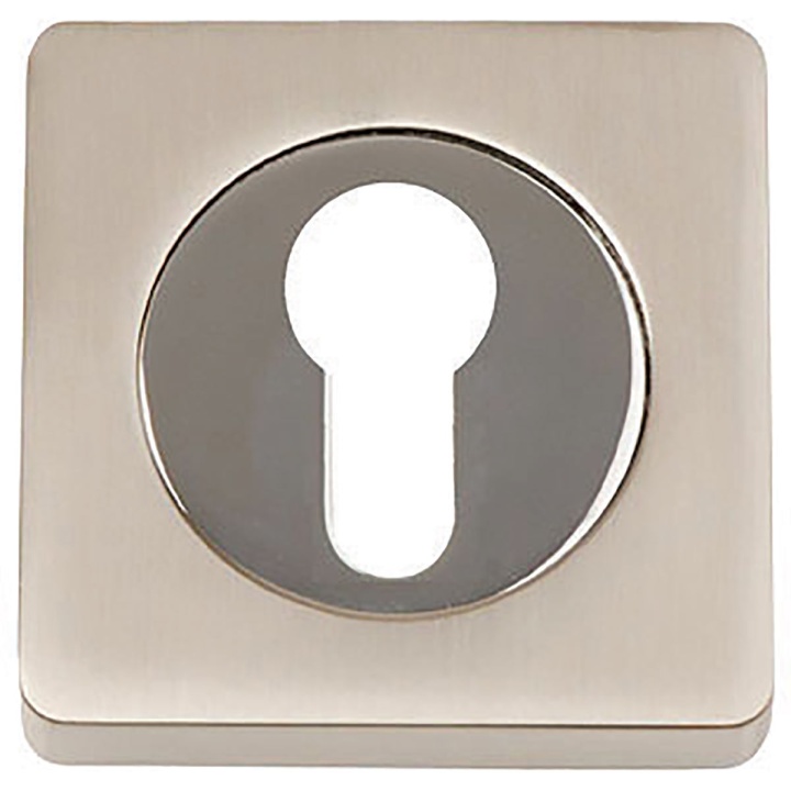 Square Euro Profile Escutcheon Satin Nickel / Polished Chrome
