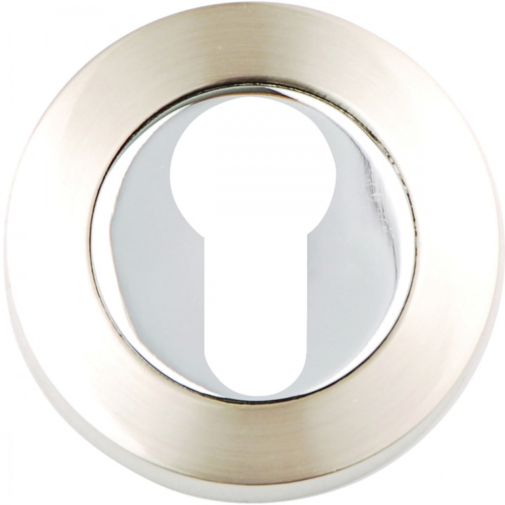 Aura Euro Profile Escutcheon Satin Nickel / Polished Chrome