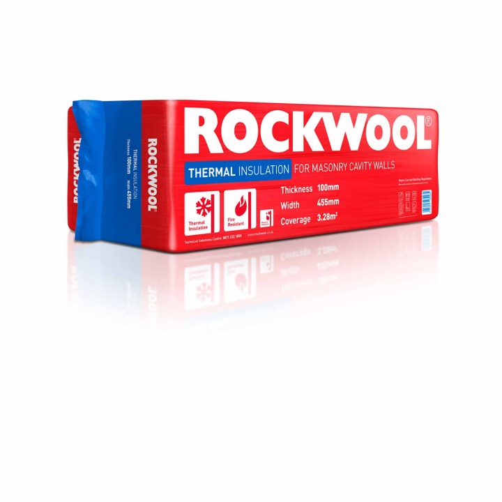 Rockwool Thermal Cavity Insulation 1200 x 455 x 100mm Pk6 3.28m2