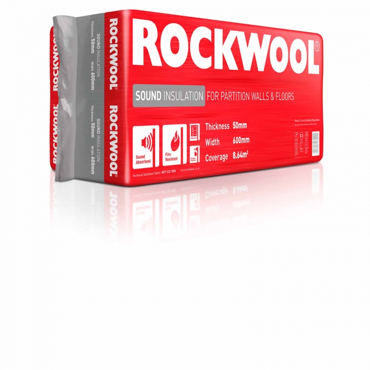 Rockwool Sound Insulation Slab 1200 x 600 x 50mm Covers 8.64m²