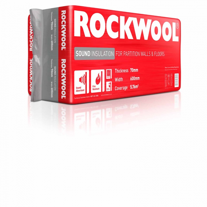 Rockwool Sound Insulation Slab 1200 x 600 x 70mm Covers 5.76m²