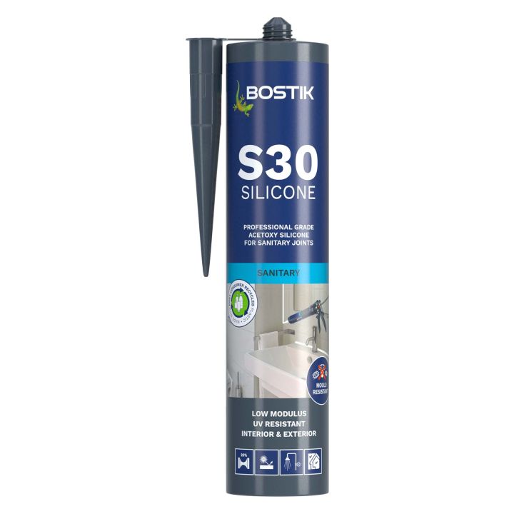 Bostik S30 Acetoxy Sanitary Silicone Sealant 310ml Clear
