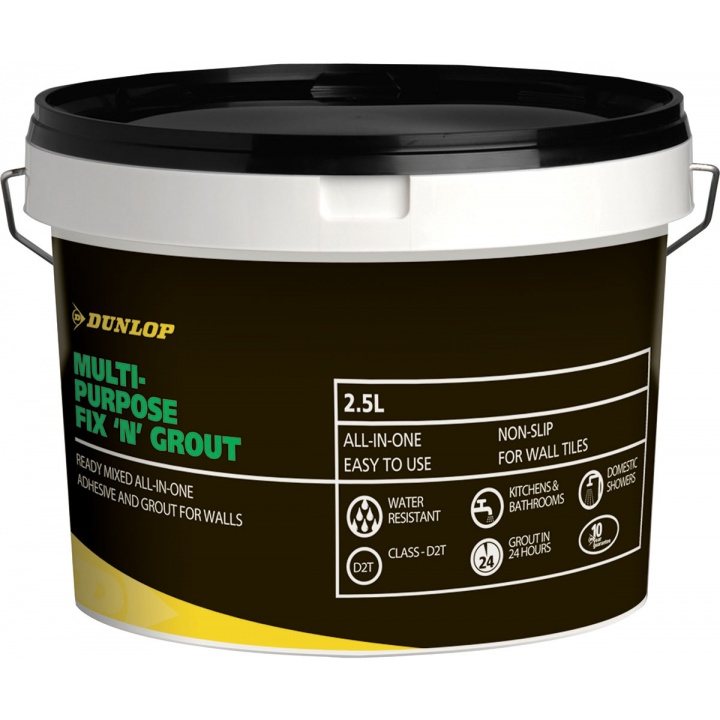 Dunlop Multi Purpose Fix 'n' Grout For Tiles Brilliant White 2.5 ltr