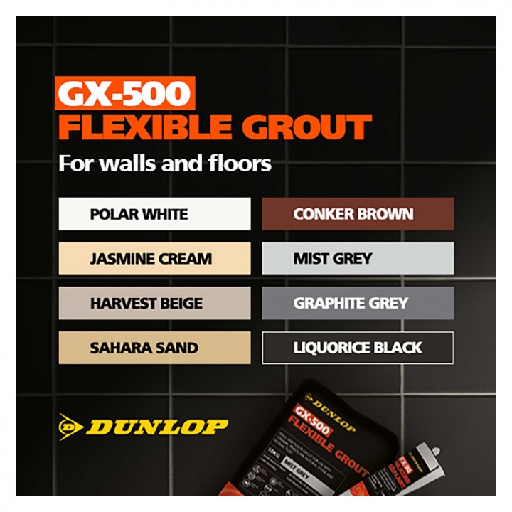 Dunlop GX-500 Flexible Floor & Wall Tile Grout Sahara Sand 10kg