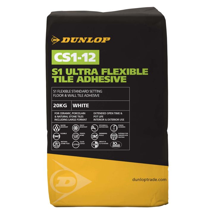 Dunlop CS1-12 S1 Ultra Flexible Tile Adhesive White 20kg