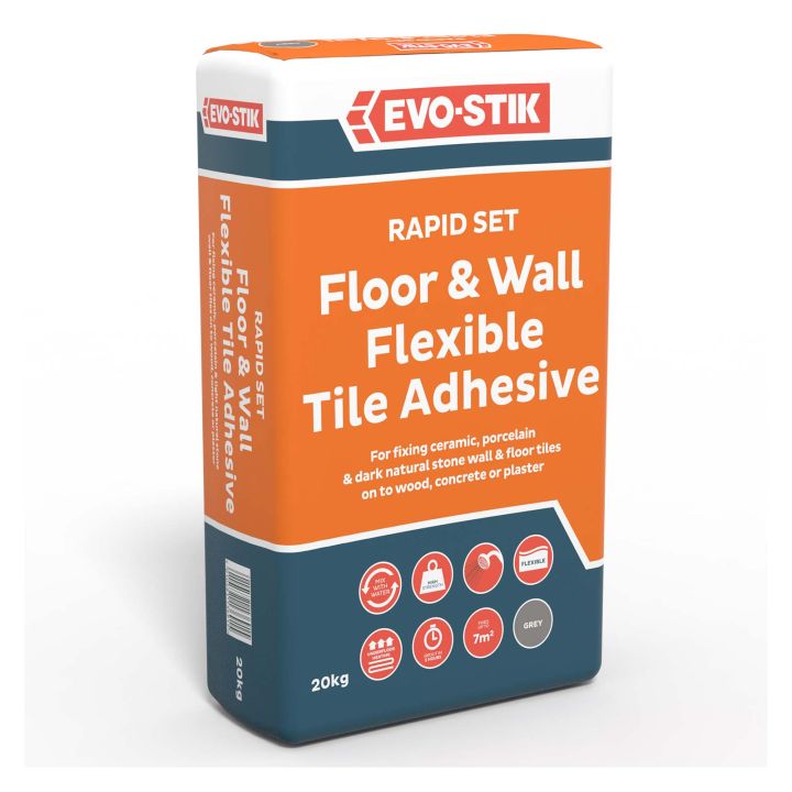 EVO-STIK Rapid Set Floor & Wall Flexible Tile Adhesive Grey 20kg