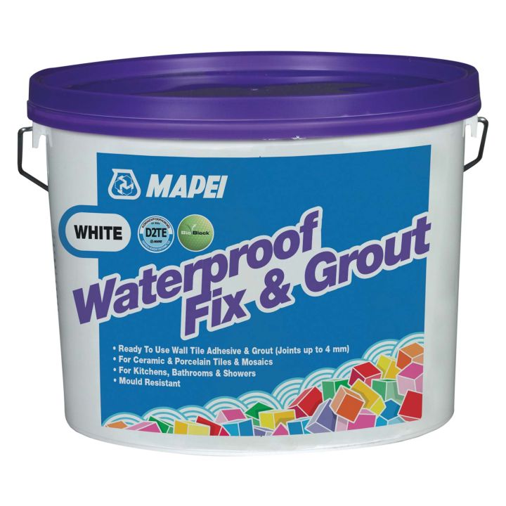 Mapei Waterproof Fix & Grout Wall Tile Adhesive White 1.5kg 