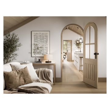 Mexicano Arched Glazed Blonde Oak Door 1981 x 762mm 