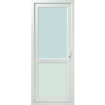 CWG Left Hand Half Clear Glazed White uPVC Door