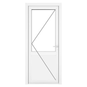 CWG Left Hand Half Clear Glazed White uPVC Door