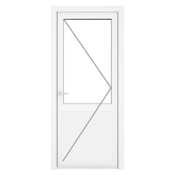 CWG Right Hand Half Clear Glazed White uPVC Door