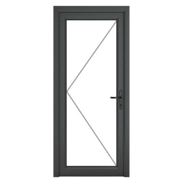 CWG Left Hand Clear Glazed Grey/White uPVC Door 