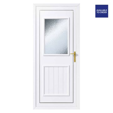Chatsworth White uPVC Front Door Left Hand Two Panel Obscure Glass  920 x 2090mm