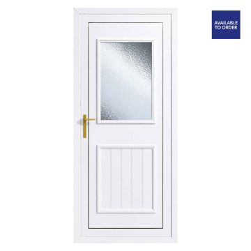 Chatsworth White uPVC Front Door Right Hand Two Panel Obscure Glass 920 x 2090mm