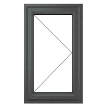 CWG Right Hand Side Hung Clear Triple Glazed Grey/White uPVC Window