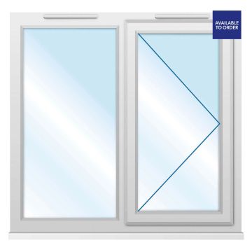 CWG Right Hand Hung with Fixed Panel Clear Triple Glazed White uPVC Window 