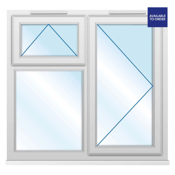 CWG Right Hand Side Hung with Top Opener Clear Triple Glazed White uPVC Window