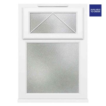 CWG Top Hung Over Fixed Light Obscure Triple Glazed White uPVC Window