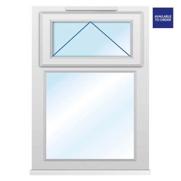 CWG Top Hung Over Fixed Light Clear Triple Glazed White uPVC Window