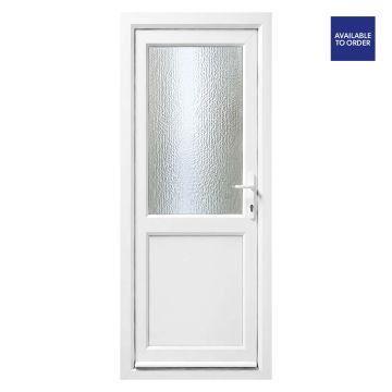 CWG Left Hand Half Obscure Triple Glazed White uPVC Door 