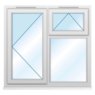 Smart Security Clear Left-Hung with Top Opener uPVC Window 1190 x 1040mm 