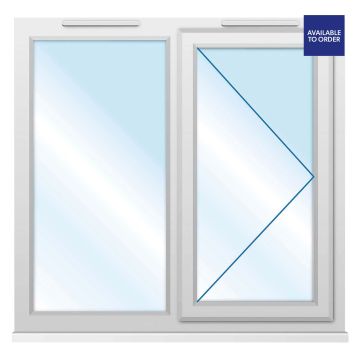 CWG Right Hand Opening with Fixed Panel Clear Glazed White uPVC Window