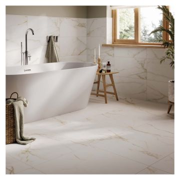 Wiltshire Gold Marble Glazed Ceramic Wall Tile 300 x 600mm