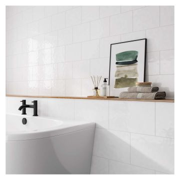 Bumpy Gloss White Ceramic Wall Tile 250 x 400mm