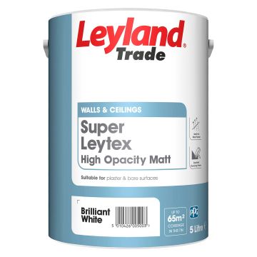 Leyland Trade Super Leytex Matt Emulsion Brilliant White 5L