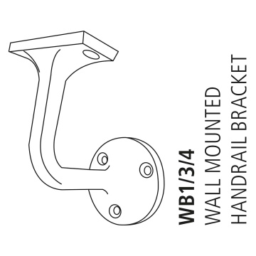 Black Stair Handrail Bracket