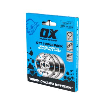 OX Spectrum Contractor GTT 115mm Diamond Blades Pack of 3 
