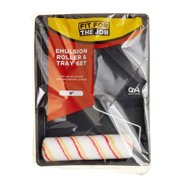 Fit For The Job 3 piece 9 inch Paint Roller Set for Painting with Emulsion Paints on Walls & Ceilings