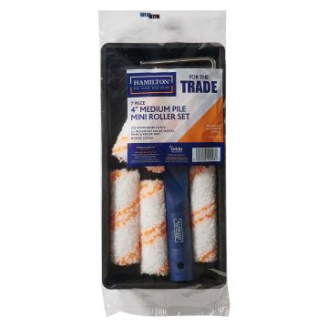 Hamilton For The Trade 7pcs Medium Pile Mini Roller Set 100mm (4")
