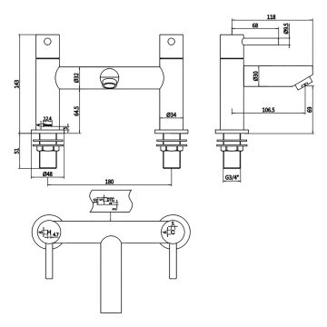Deva Innsbruck Bath Filler Mixer Tap