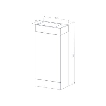 Yew Bathroom Vanity Unit & Basin 400mm Grey Gloss