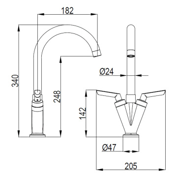 Deva Essentials Faro Mono Kitchen Mixer Tap