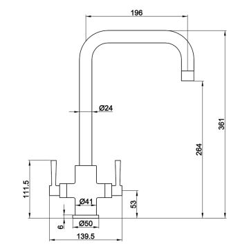 Deva Malmo Mono Kitchen Mixer Tap