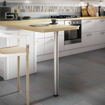 Worktop Support Leg Brushed Nickel 