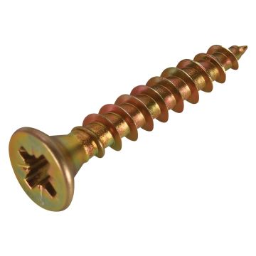 FIX-IT Single Thread Zinc & Yellow Woodscrews 4 x 25mm Pack of 200