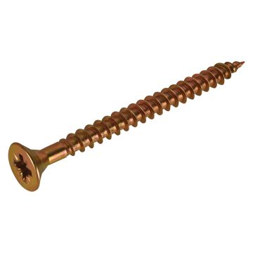 FIX-IT Single Thread Zinc & Yellow Woodscrews 6 x 70mm Pack of 100