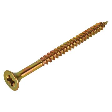 FIX-IT Single Thread Zinc & Yellow Woodscrews 6 x 80mm Pack of 100