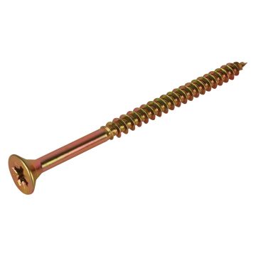FIX-IT Single Thread Zinc & Yellow Woodscrews 6 x 90mm Pack of 100