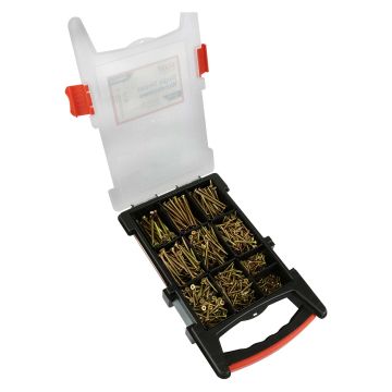 FIX-IT Single Thread Zinc & Yellow Woodscrews Grab Case Pack of 1000