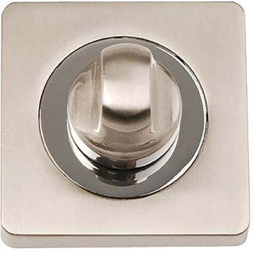 Square Bathroom Thumbturn Set Satin Nickel / Polished Chrome