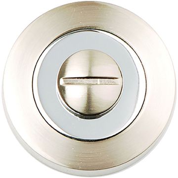 Aura Bathroom Thumbturn Set Satin Nickel / Polished Chrome