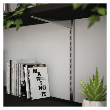 Twinslot Shelving Bracket Krome