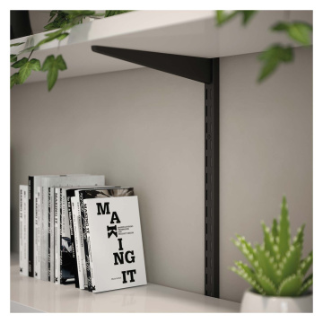  Matt Black Twinslot Shelf Bracket 470mm