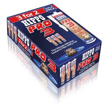 Hippo Pro 3 Sealant & Adhesive White 290ml Pack of 3